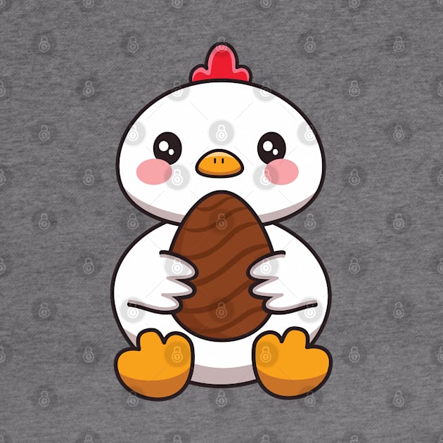 Cute Chicken With Chocolate Easter Egg by Spicy Memes